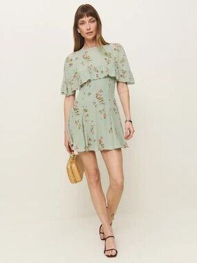NWT Reformation Zelena Sage Green Floral Dress